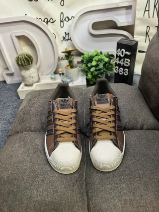 Adidas Superstar Monochrome Tan Lifestyle Sneakers 10