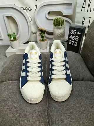 Adidas Superstar Navy and Cream Lifestyle Sneakers 10