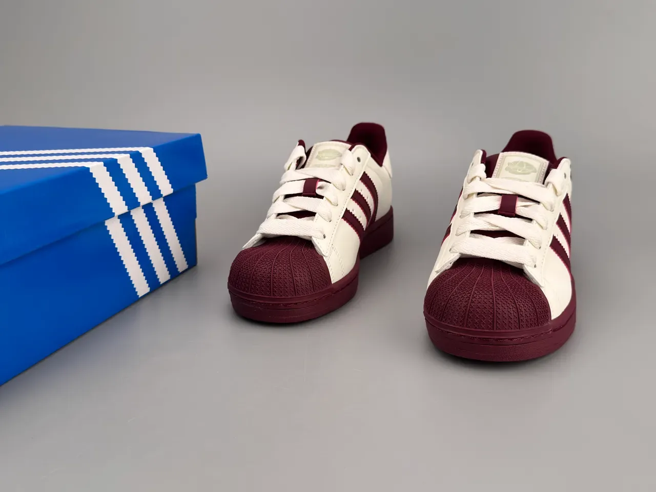 Adidas Superstar Off-White and Maroon Lifestyle Sneakers 3