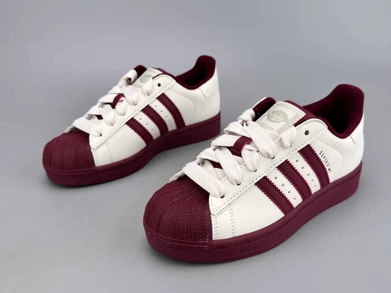 Adidas Superstar Off-White and Maroon Lifestyle Sneakers 5