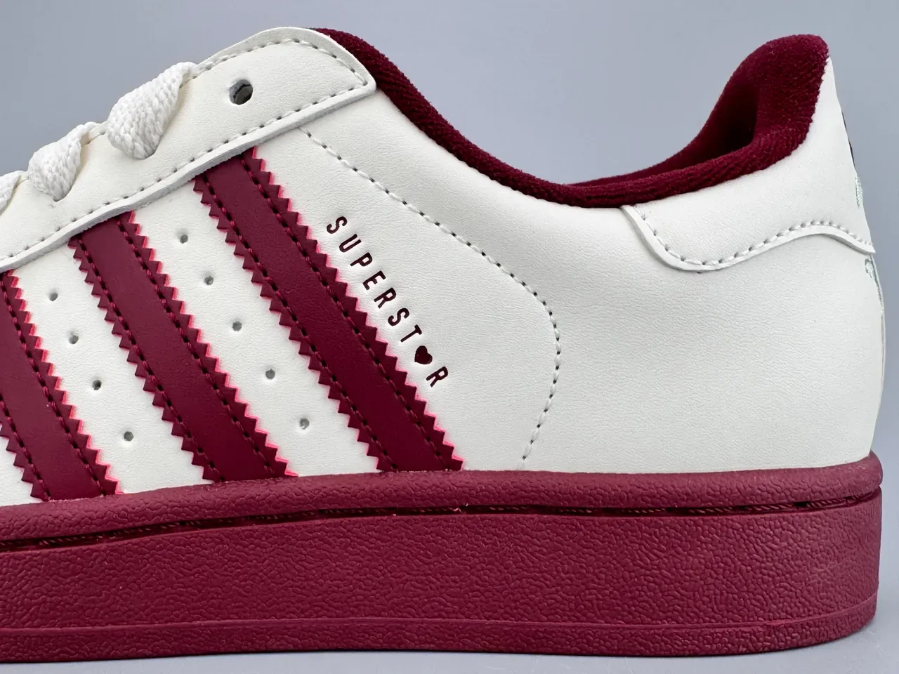 Adidas Superstar Off-White and Maroon Lifestyle Sneakers 7