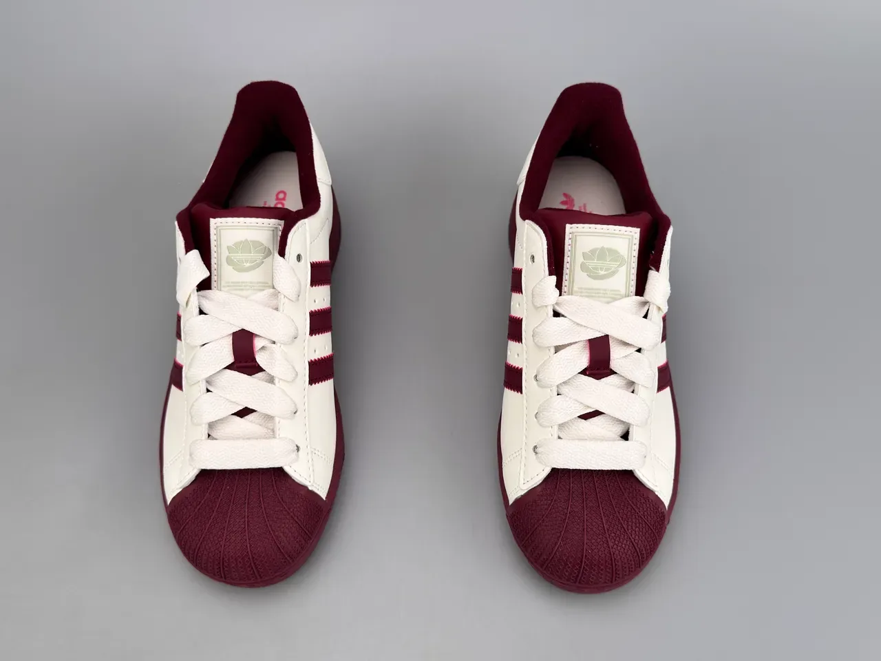 Adidas Superstar Off-White and Maroon Lifestyle Sneakers 9