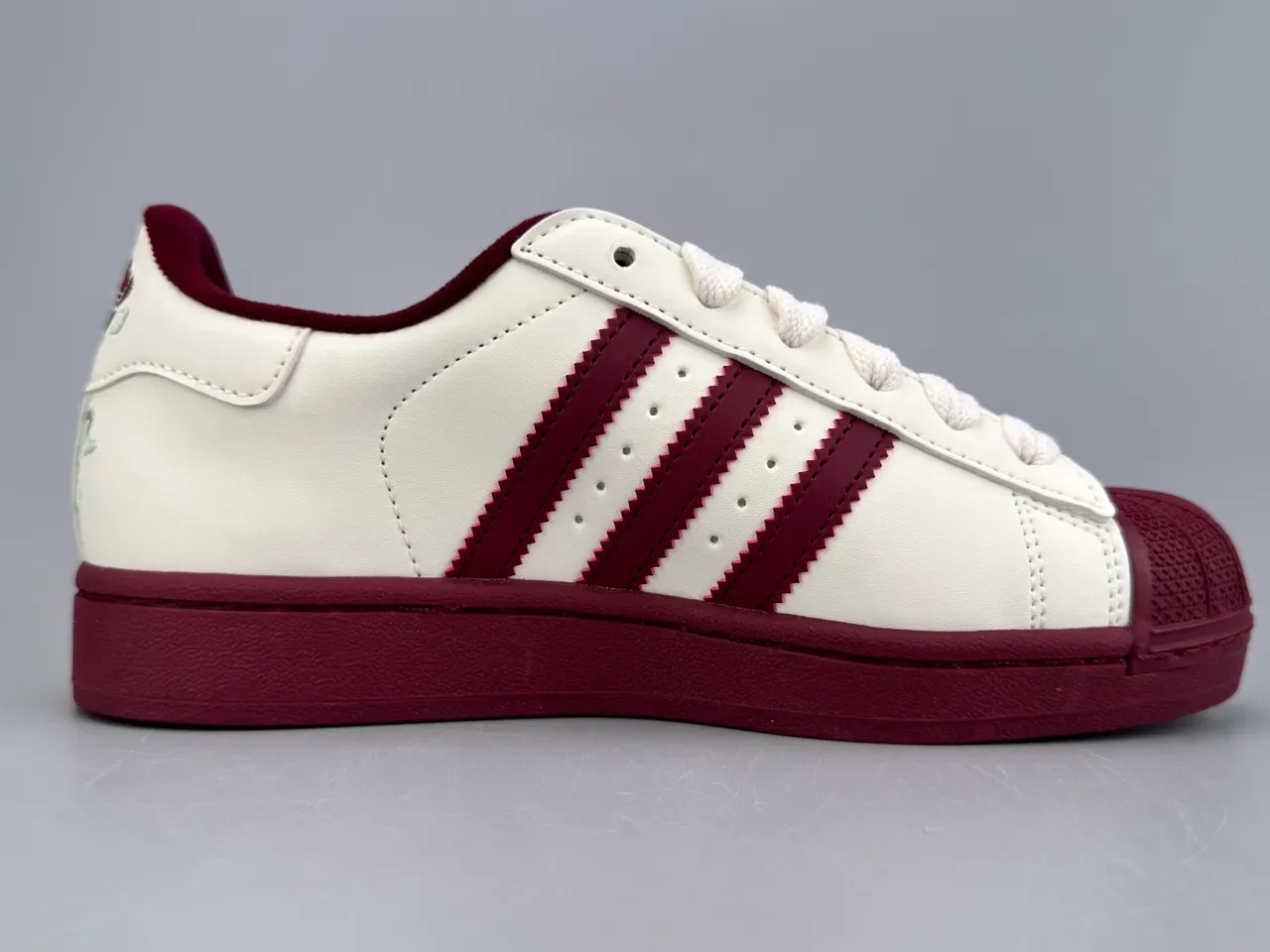 Adidas Superstar Off-White and Maroon Lifestyle Sneakers 10