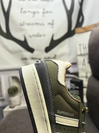 Adidas Superstar Olive Green and White Lifestyle Sneakers 3
