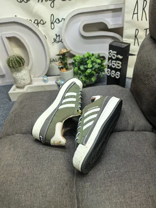 Adidas Superstar Olive Green and White Lifestyle Sneakers 6