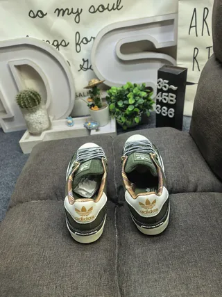 Adidas Superstar Olive Green and White Lifestyle Sneakers 8