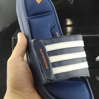 Adidas Superstar Slide Navy Blue White Stripes Slippers