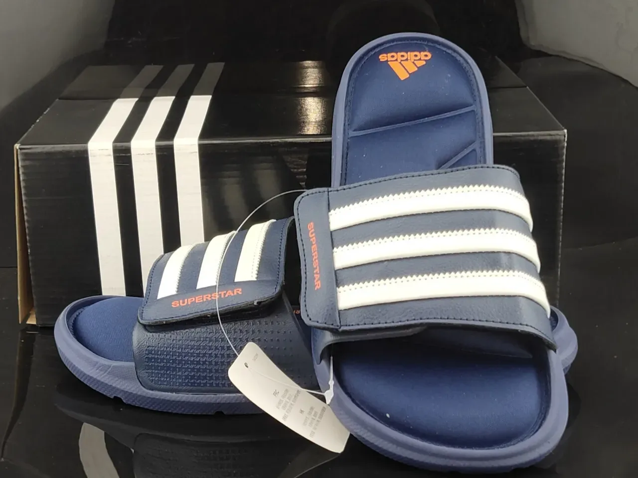Adidas Superstar Slide Navy Blue White Stripes 3