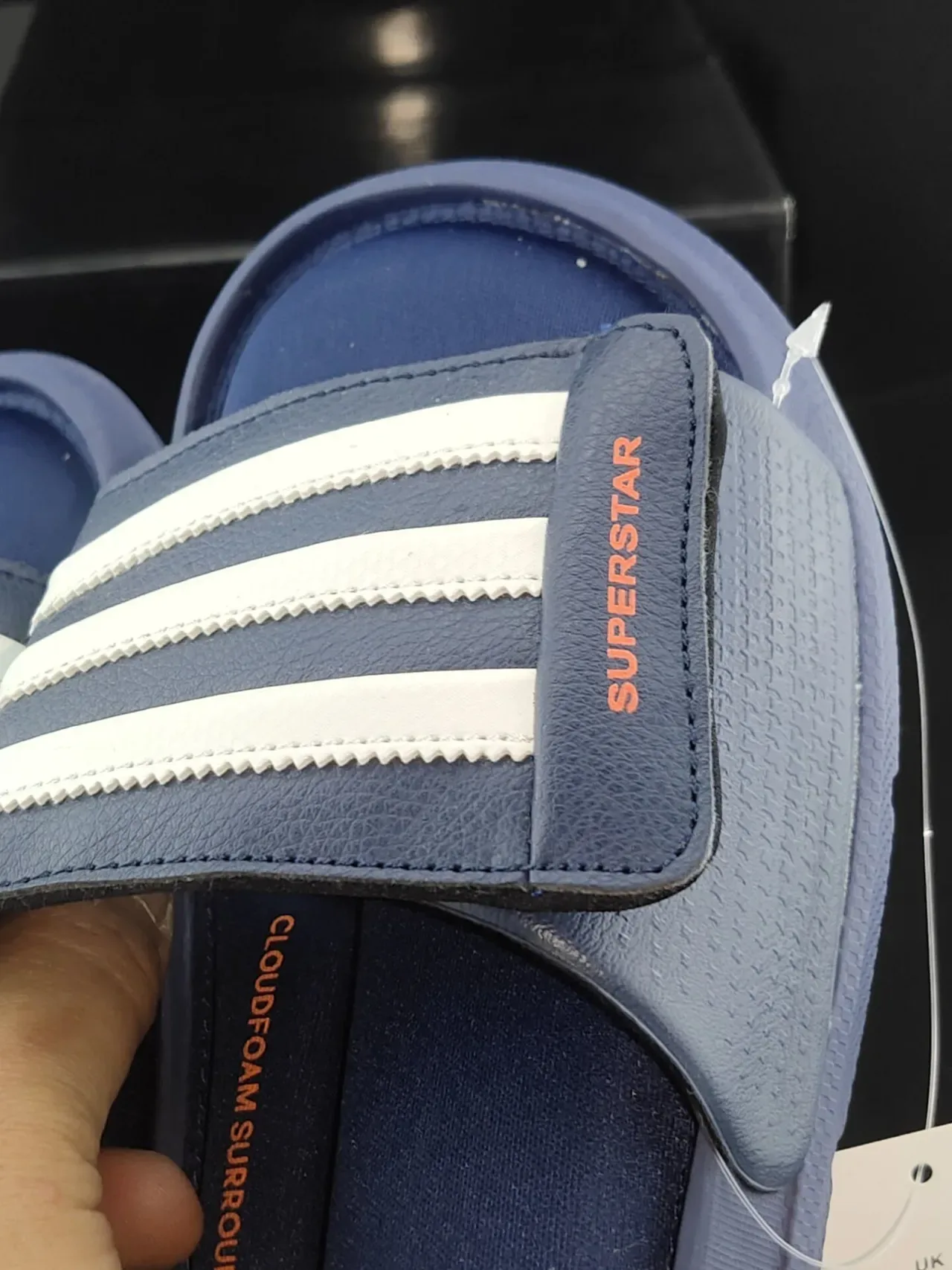 Adidas Superstar Slide Navy Blue White Stripes 6