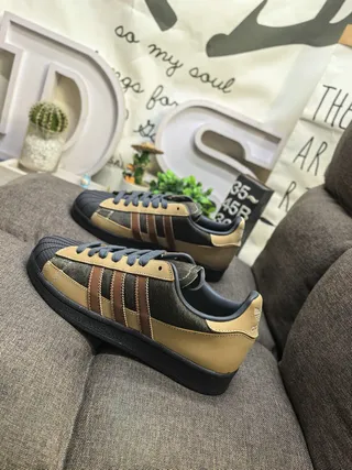 Adidas Superstar Tan Brown Black Lifestyle Sneakers 7