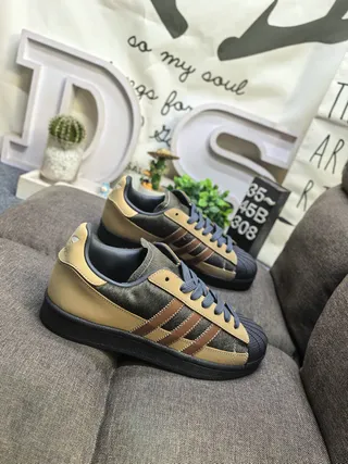 Adidas Superstar Tan Brown Black Lifestyle Sneakers 9