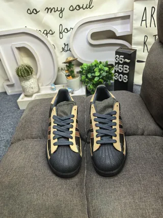 Adidas Superstar Tan Brown Black Lifestyle Sneakers 10