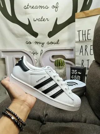 Adidas Superstar White and Black Lifestyle Sneakers 5