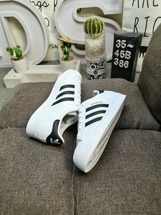 Adidas Superstar White and Black Lifestyle Sneakers 6