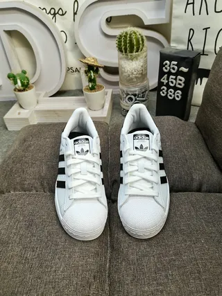 Adidas Superstar White and Black Lifestyle Sneakers 10
