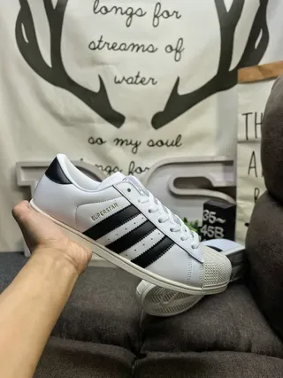 Adidas Superstar White and Black Lifestyle Sneakers 5