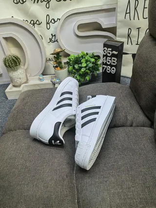 Adidas Superstar White and Black Lifestyle Sneakers 6