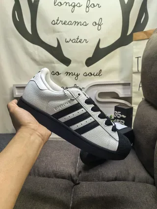 Adidas Superstar White and Black Lifestyle Sneakers 5