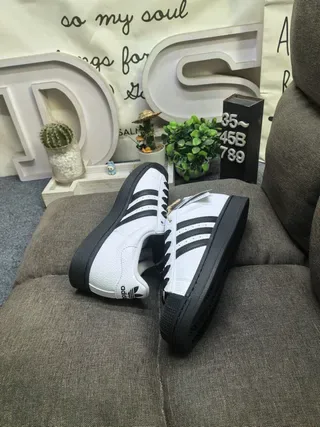 Adidas Superstar White and Black Lifestyle Sneakers 6