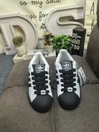 Adidas Superstar White and Black Lifestyle Sneakers 10