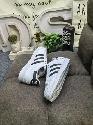 Adidas Superstar White Black Shell-Toe Lifestyle Sneakers 6
