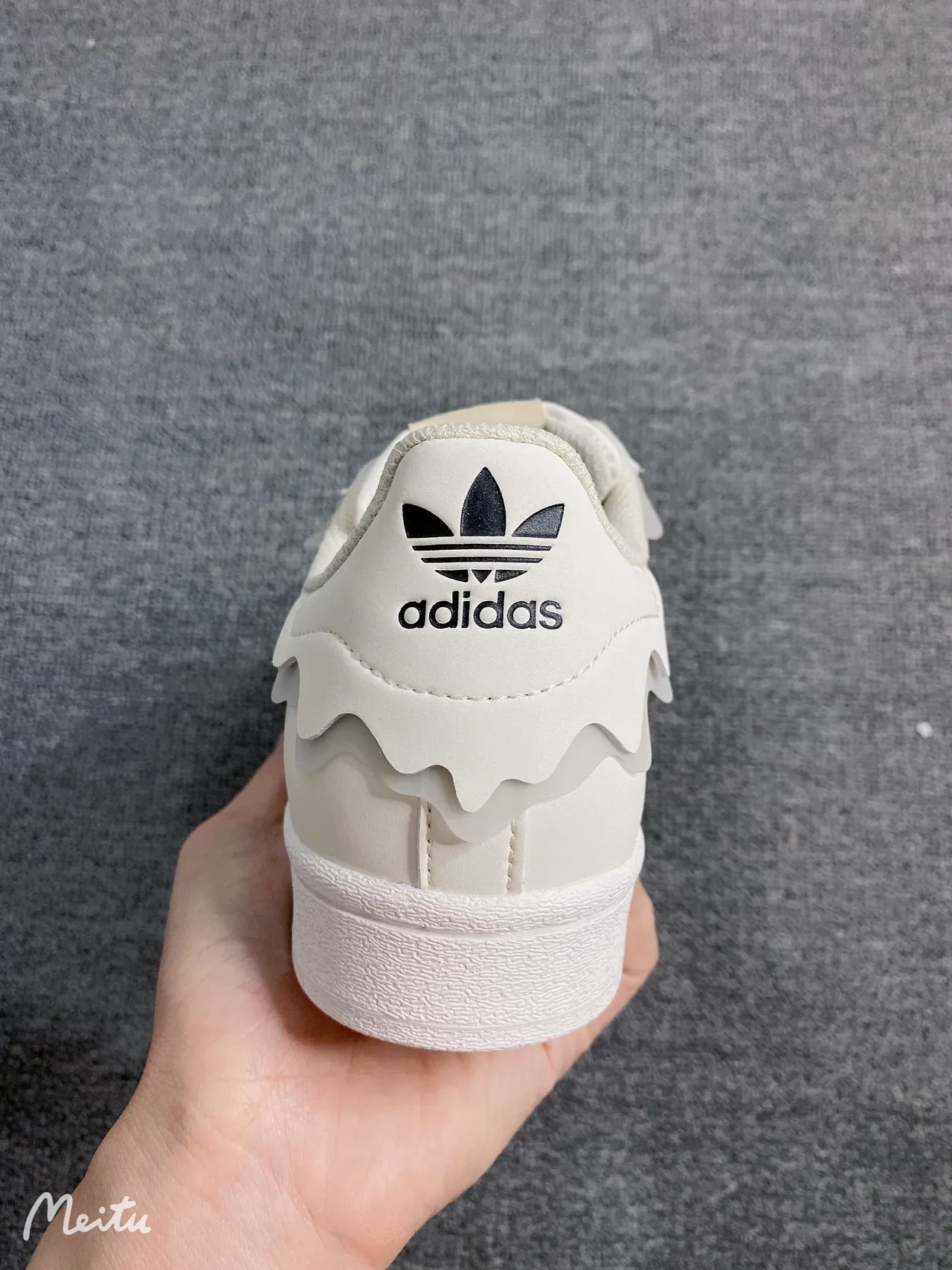 Adidas Superstar White Gold Shell-Toe Wavy Overlay Lifestyle Sneakers 8