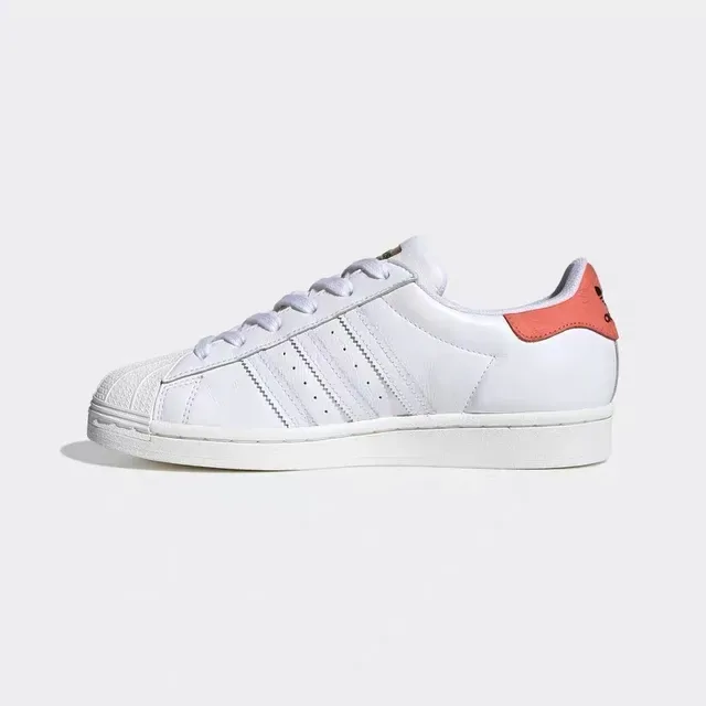 Adidas Superstar White Orange Gold Lifestyle Sneakers 3