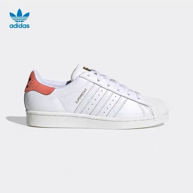 Adidas Superstar White Orange Gold Lifestyle Sneakers 4