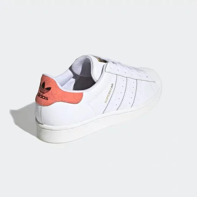 Adidas Superstar White Orange Gold Lifestyle Sneakers 5