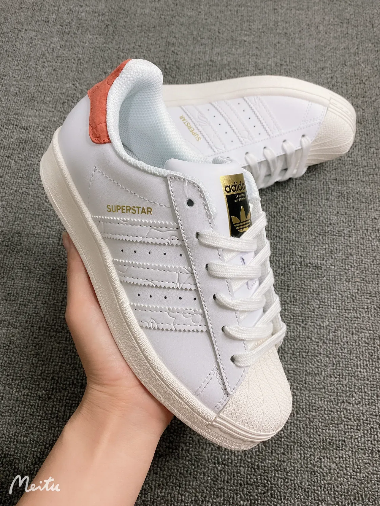 Adidas Superstar White Orange Gold Lifestyle Sneakers 7