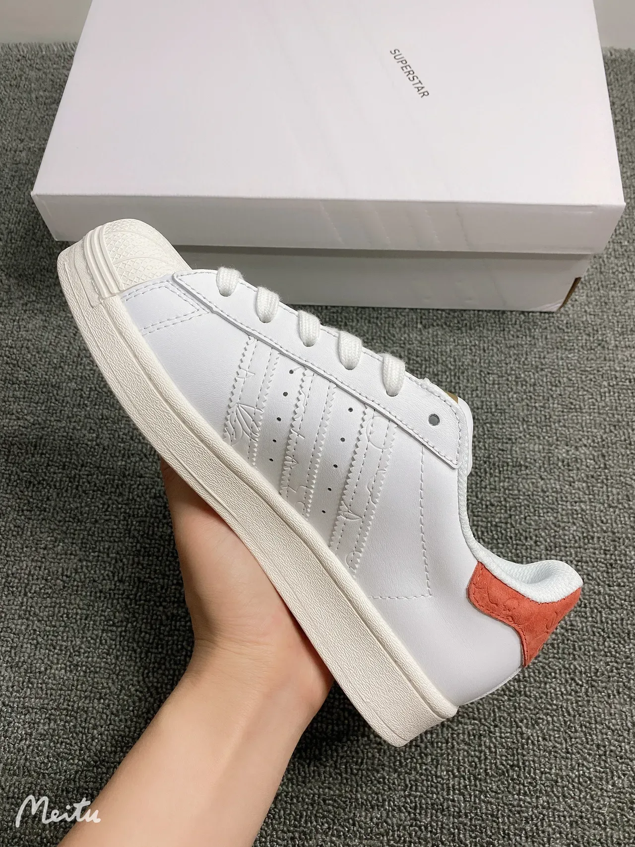 Adidas Superstar White Orange Gold Lifestyle Sneakers 11