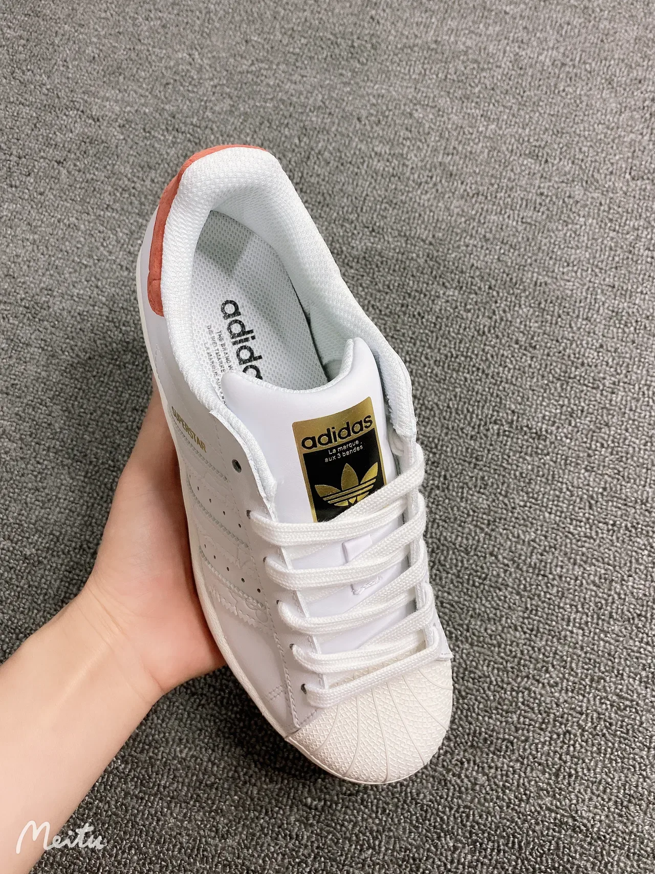 Adidas Superstar White Orange Gold Lifestyle Sneakers 13