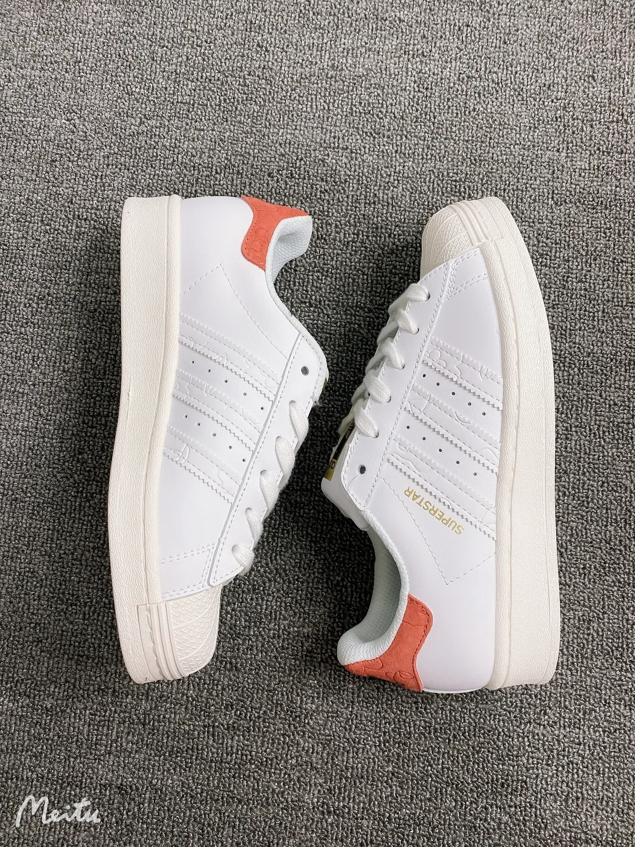 Adidas Superstar White Orange Gold Lifestyle Sneakers 14