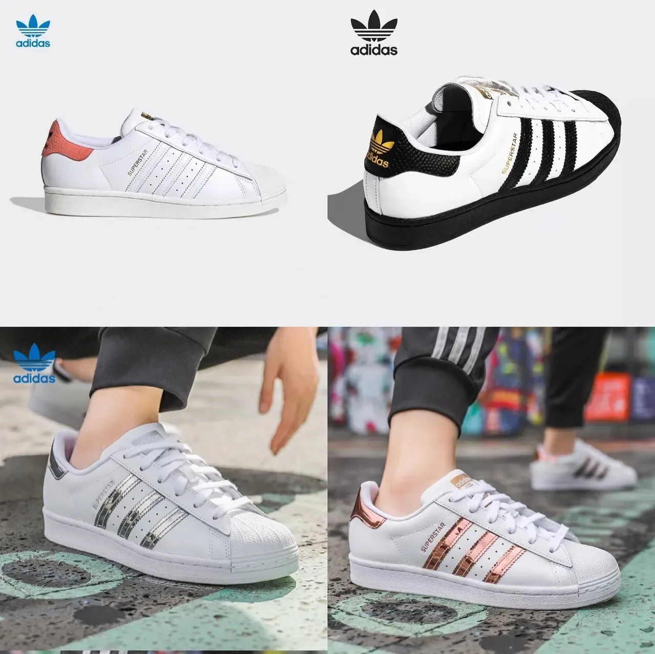 Adidas Superstar White Orange Gold Lifestyle Sneakers 18