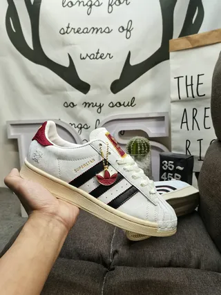 Adidas Superstar White Red Black Lifestyle Sneakers 5