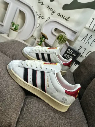 Adidas Superstar White Red Black Lifestyle Sneakers 7