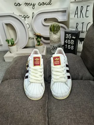 Adidas Superstar White Red Black Lifestyle Sneakers 10