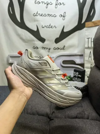 Adidas TERREX Beige Orange Three-Stripe Side Panel Lifestyle Sneakers 5