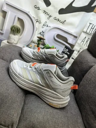 Adidas TERREX Beige Orange Three-Stripe Side Panel Lifestyle Sneakers 7