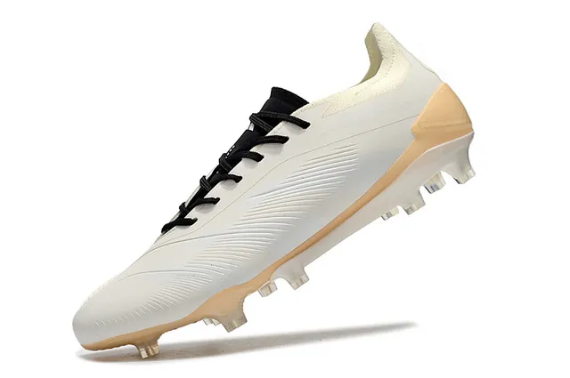 Adidas White Beige Low-Cut Synthetic Upper Ribbed Forefoot Texture Firm-Ground Soccer Shoes 3