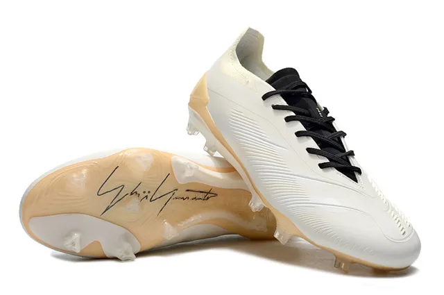Adidas White Beige Low-Cut Synthetic Upper Ribbed Forefoot Texture Firm-Ground Soccer Shoes 4
