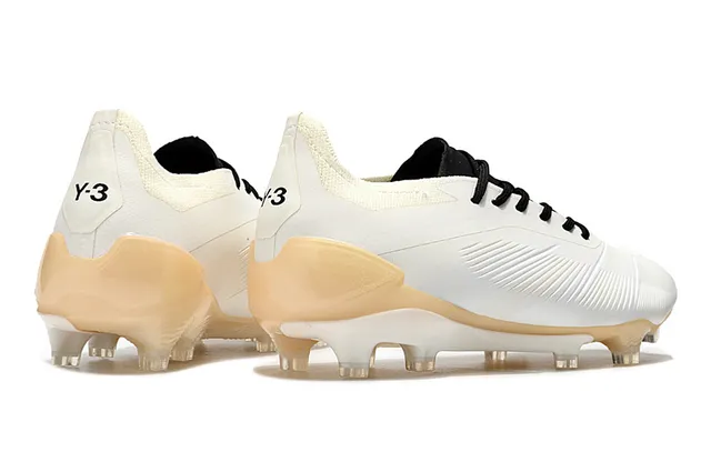 Adidas White Beige Low-Cut Synthetic Upper Ribbed Forefoot Texture Firm-Ground Soccer Shoes 5
