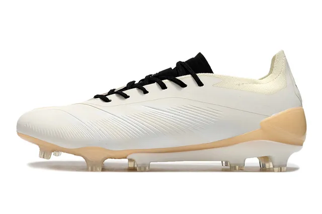 Adidas White Beige Low-Cut Synthetic Upper Ribbed Forefoot Texture Firm-Ground Soccer Shoes 7