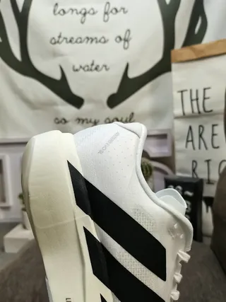 Adidas White Black Engineered Mesh Upper Three-Stripe Side Branding Running Shoes 3