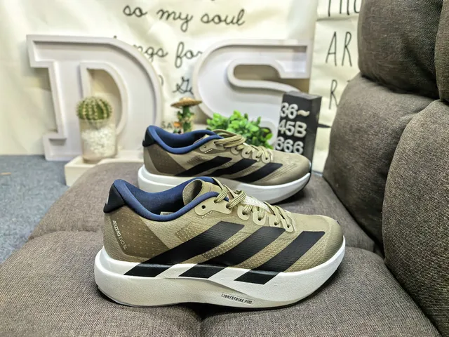 Adidas White Black Engineered Mesh Upper Three-Stripe Side Branding Running Shoes 11