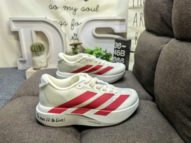 Adidas White Black Engineered Mesh Upper Three-Stripe Side Branding Running Shoes 21