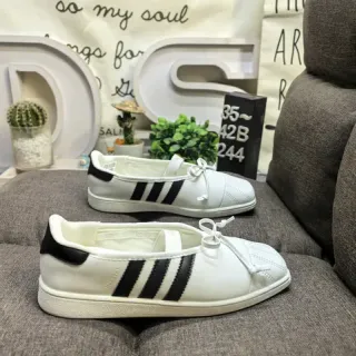Adidas White Black Laceless Slip-On Three-Stripe Side Panel Lifestyle Sneakers