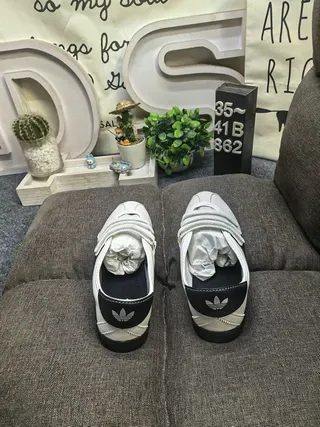 Adidas Blanc Noir Low-Top Fermeture Velcro Strap Sneakers Lifestyle 8