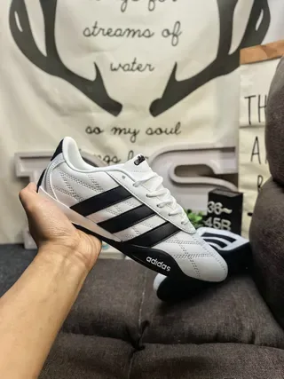 Adidas White Black Quilted Synthetic Upper Three Stripes Lifestyle Sneakers 5