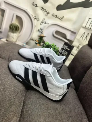 Adidas White Black Quilted Synthetic Upper Three Stripes Lifestyle Sneakers 7